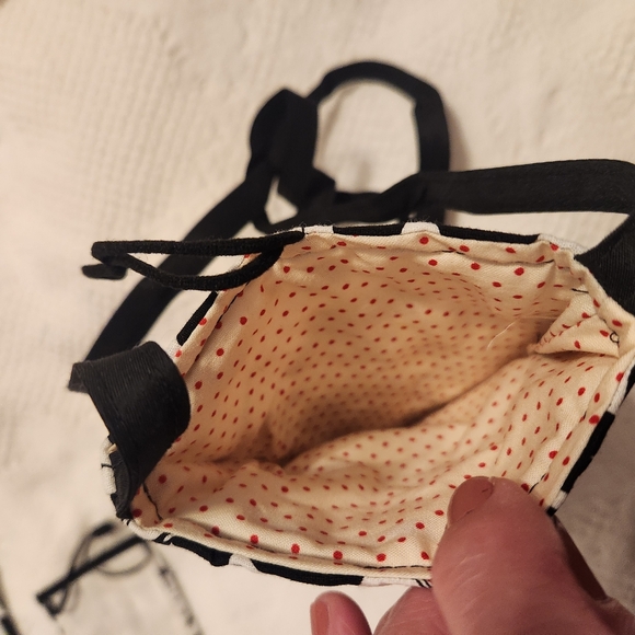 Handmade crossbody black/white Mickey Mouse themed Cell Phone Bag - Picture 3 of 6